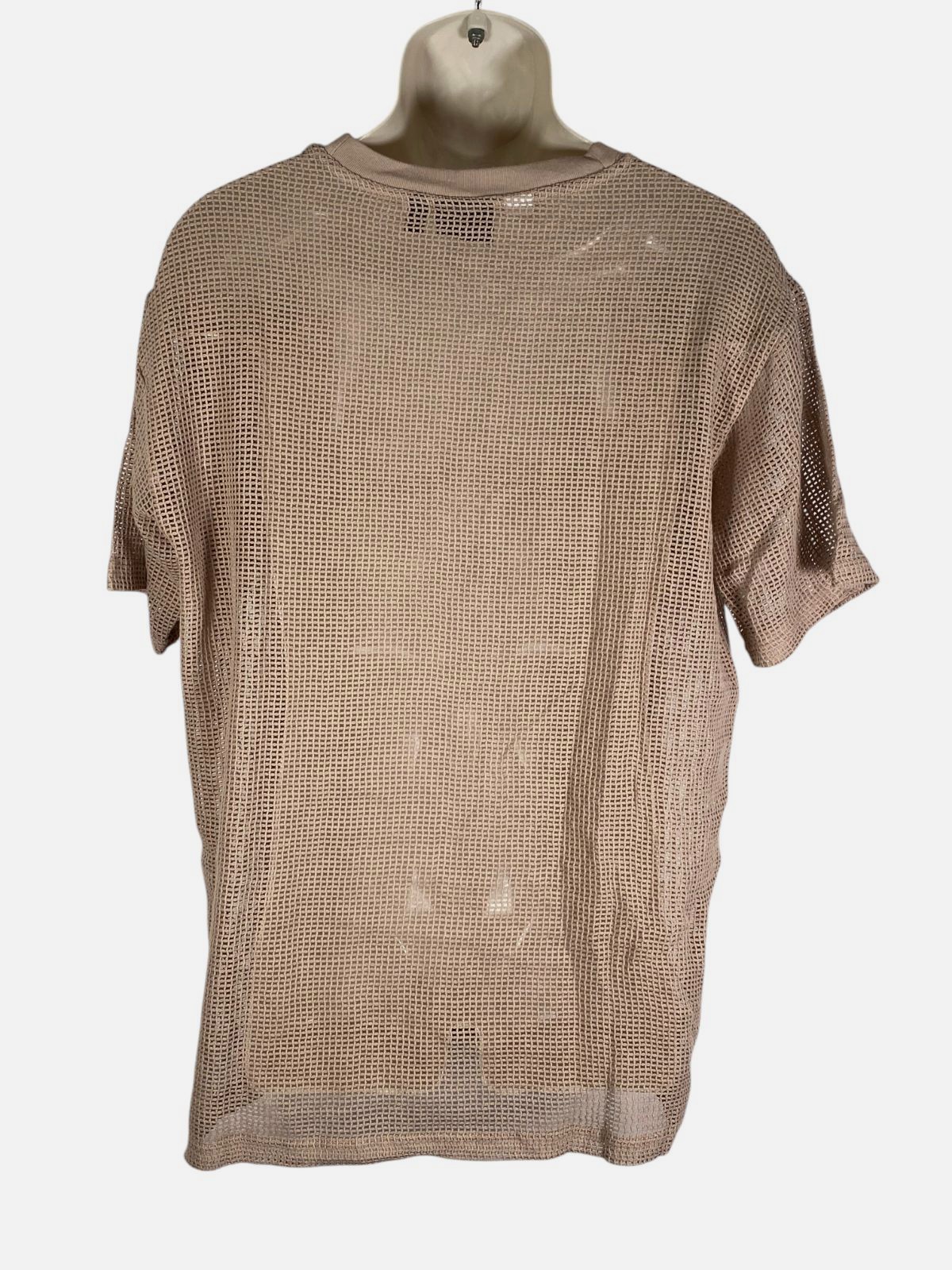 WeSC Unisex Adults’ Beige Mason Mesh T-Shirt Size L/XL