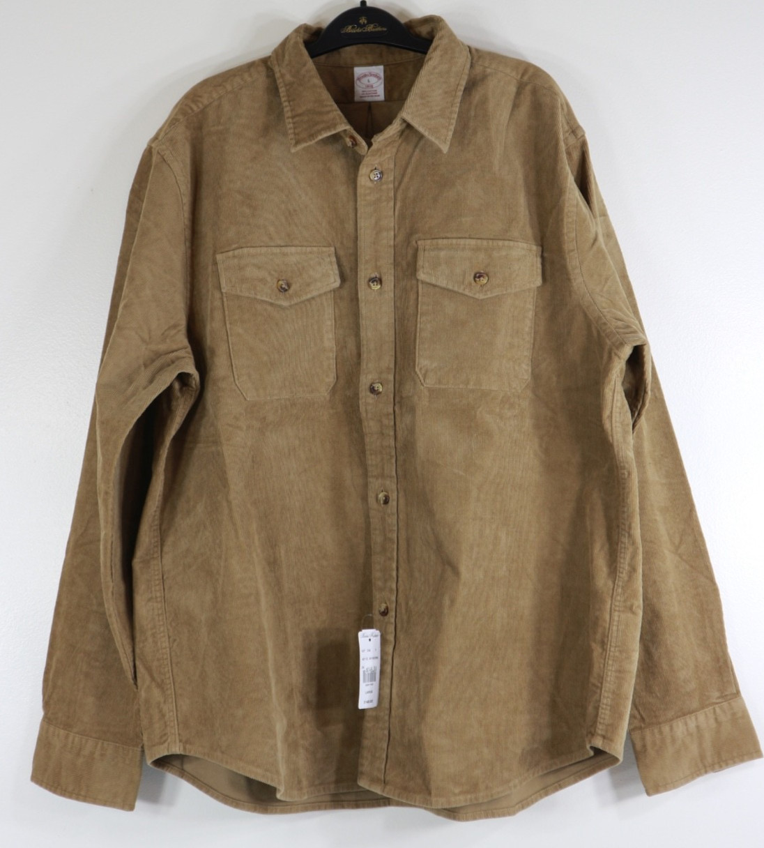 Brooks Brothers Men’s Cotton Stretch Corduroy Beige Shirt Jacket S,M,L,XL,XXL