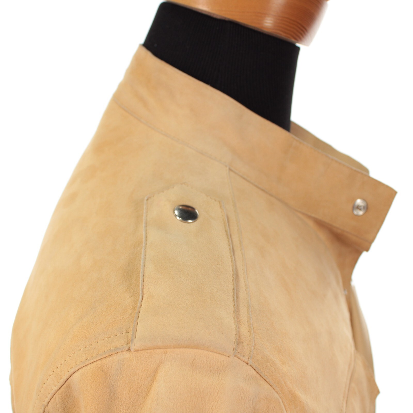 Hettabretz NWD Snap Front Suede Leather Jacket Size 50 (~ Small US) In Solid Tan