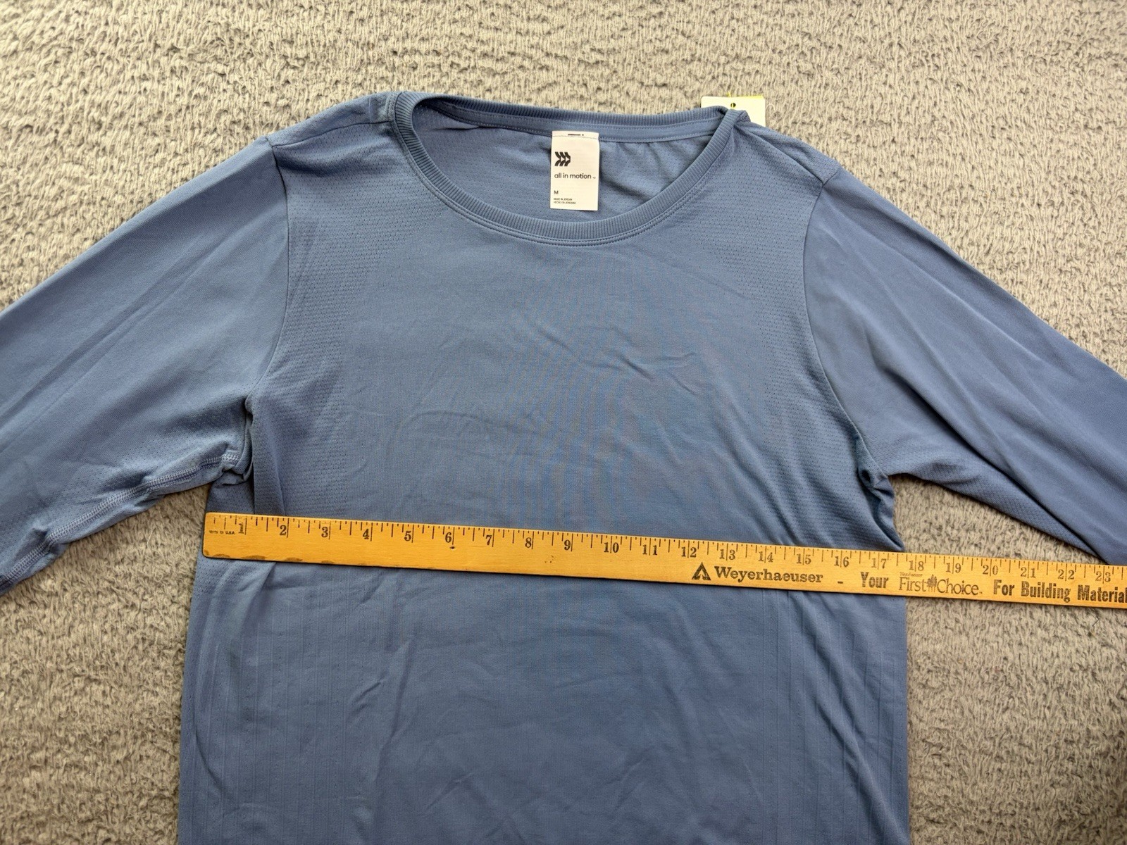 All in Motion Womens Medium Slate Blue Seamless Long Sleeve Top