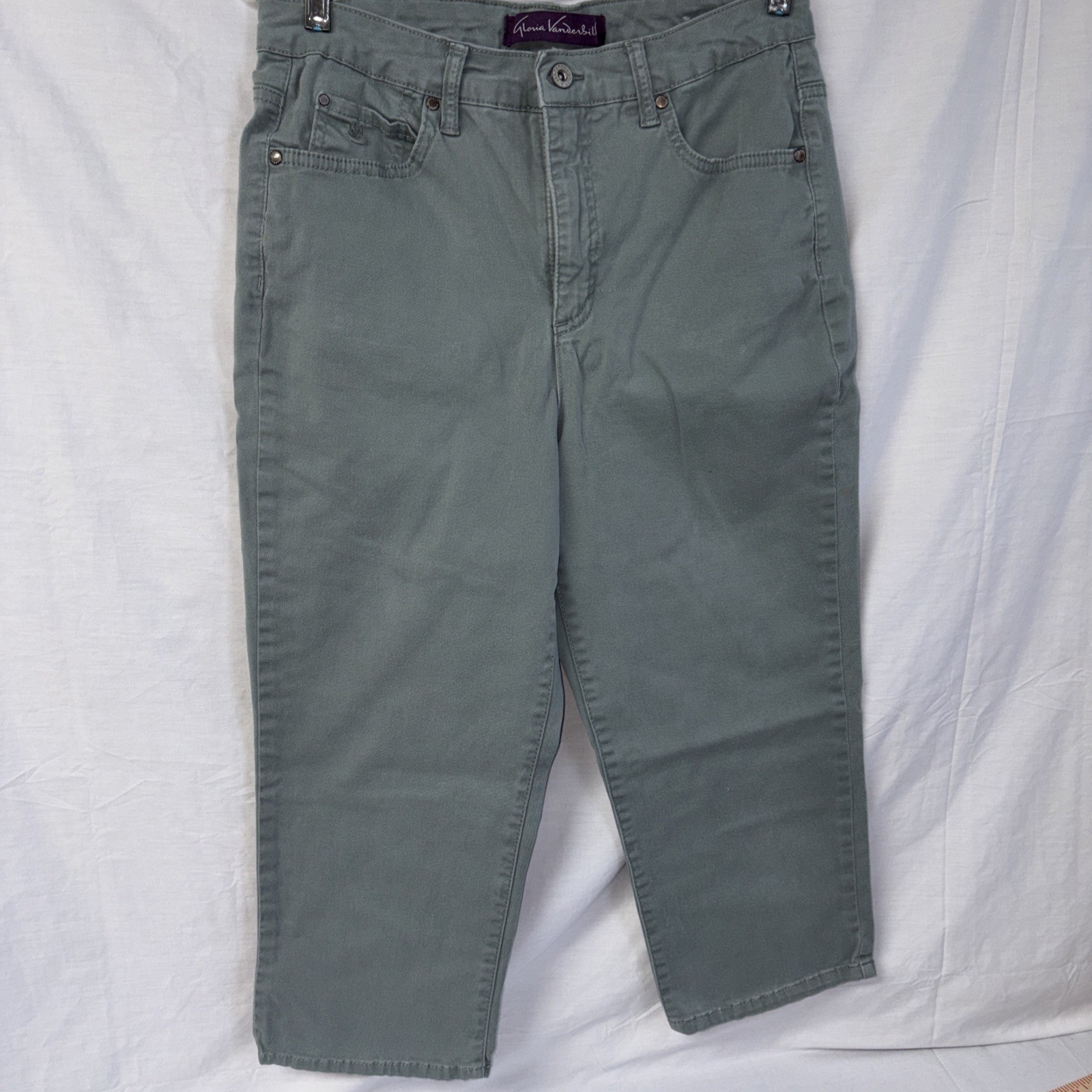 GLORIA VANDERBILT Amanda Capri Womens 10 FROSTED GLASS Classic Rise – PRE-OWNED
