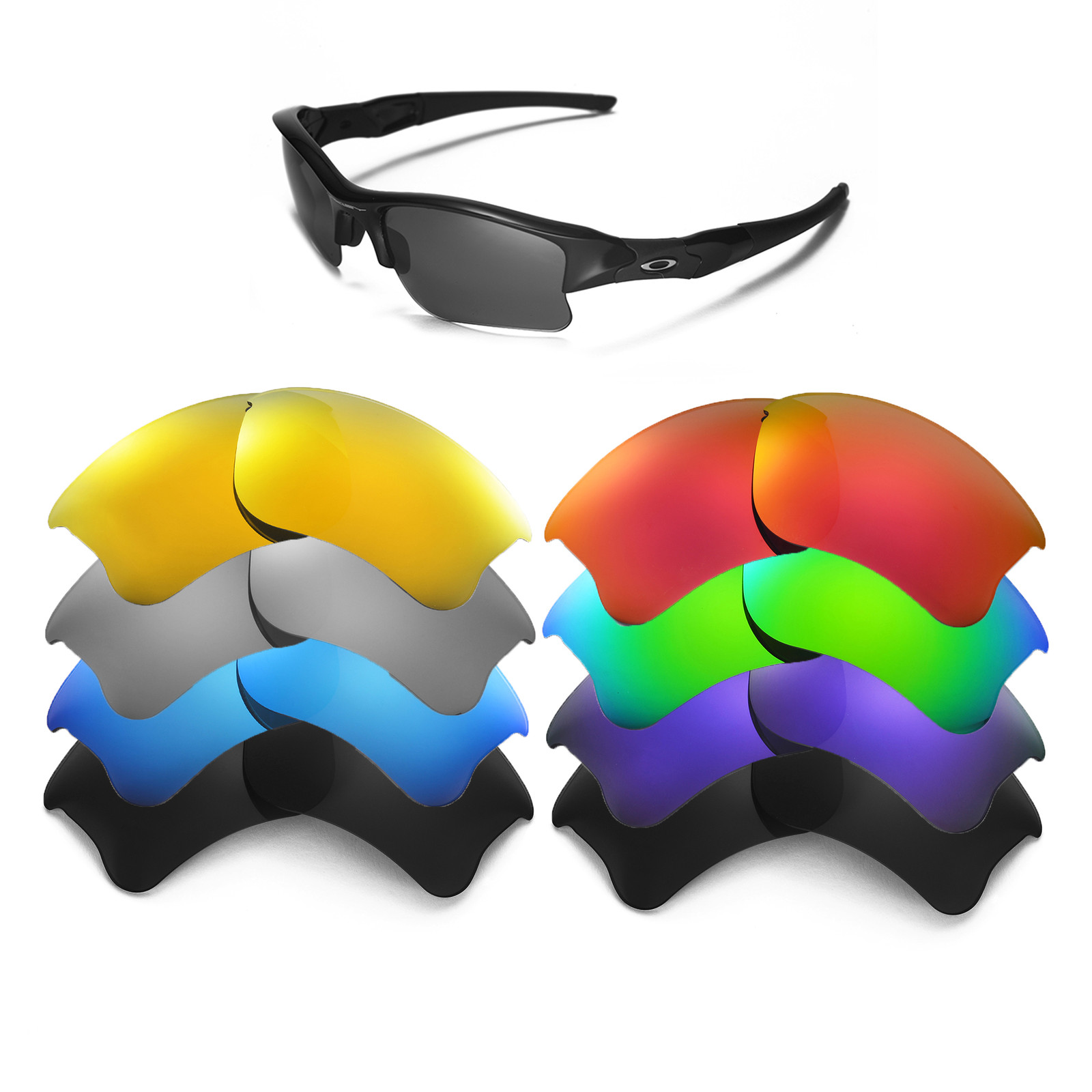 Walleva Replacement Lenses for Oakley Flak Jacket XLJ – Multiple Options