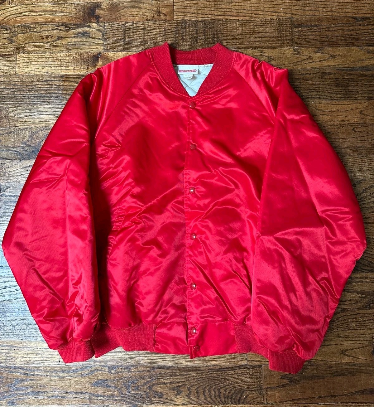 Vintage Hartwell Satin Windbreaker Jacket Galante Bros Heavy Machinery XL USA