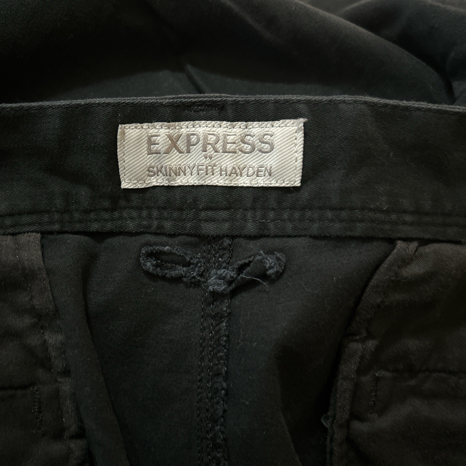 Express Slim Men’s Black Denim Skinny Jeans 38W Stretch 5-Pocket Flat Front