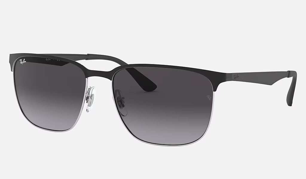 Ray-Ban RB3569 Black On Silver/Grey Gradient 59mm Sunglasses RB3569 90048G 59-17