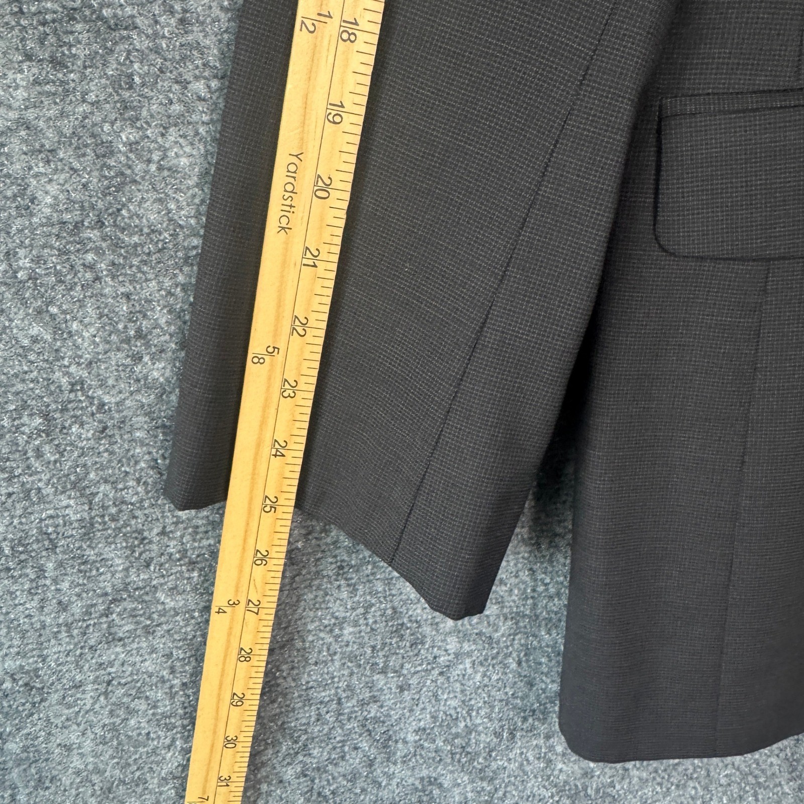 Brooks 346 Blazer Men 46L Black Wool Two Button Business Office Work Sports Coat