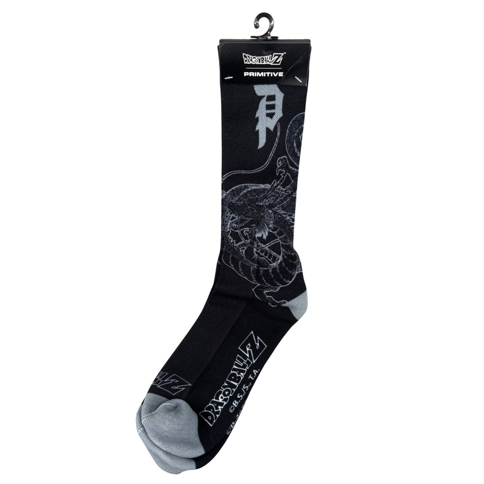Primitive x Dragon Ball Z Shenron Black Crew Socks Anime Manga Skater NEW