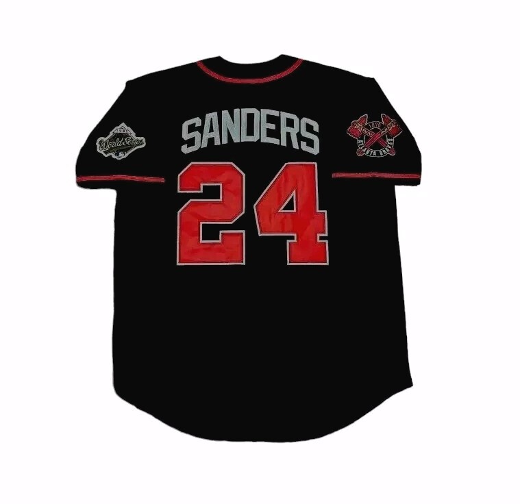 Deion Sanders Atlanta Braves Jersey Navy Blue 1992 World Series Throwback SALE!