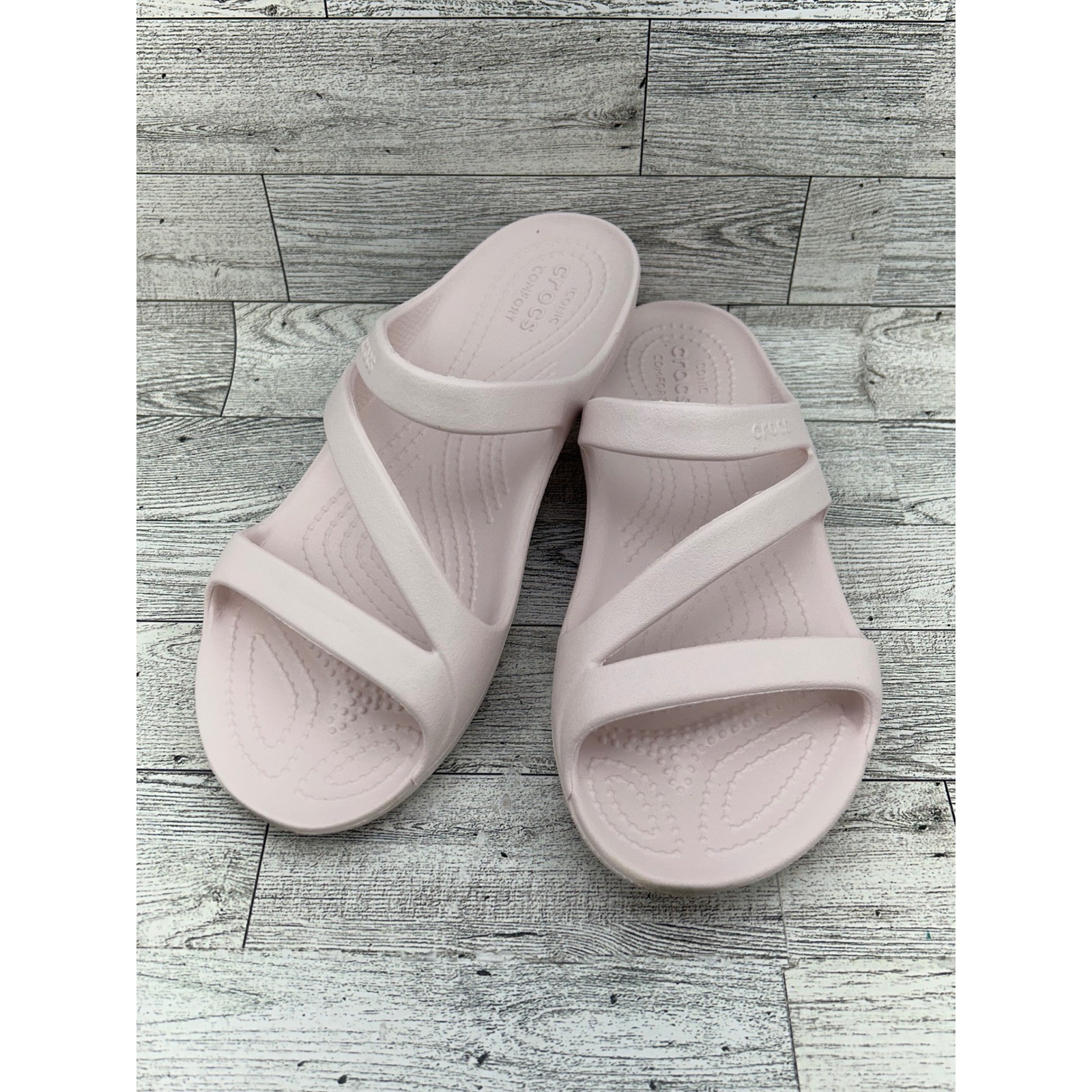 Crocs Women’s Kadee II Slide Sandal Light Pink Comfort W6