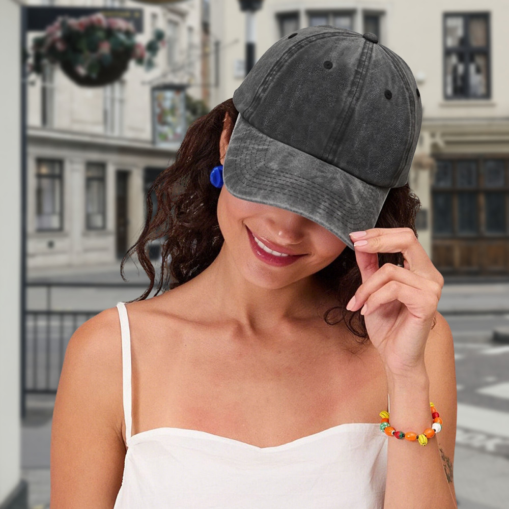 Custom Washed Cotton Denim Dad Hat – Your Logo/Text/Photo Here