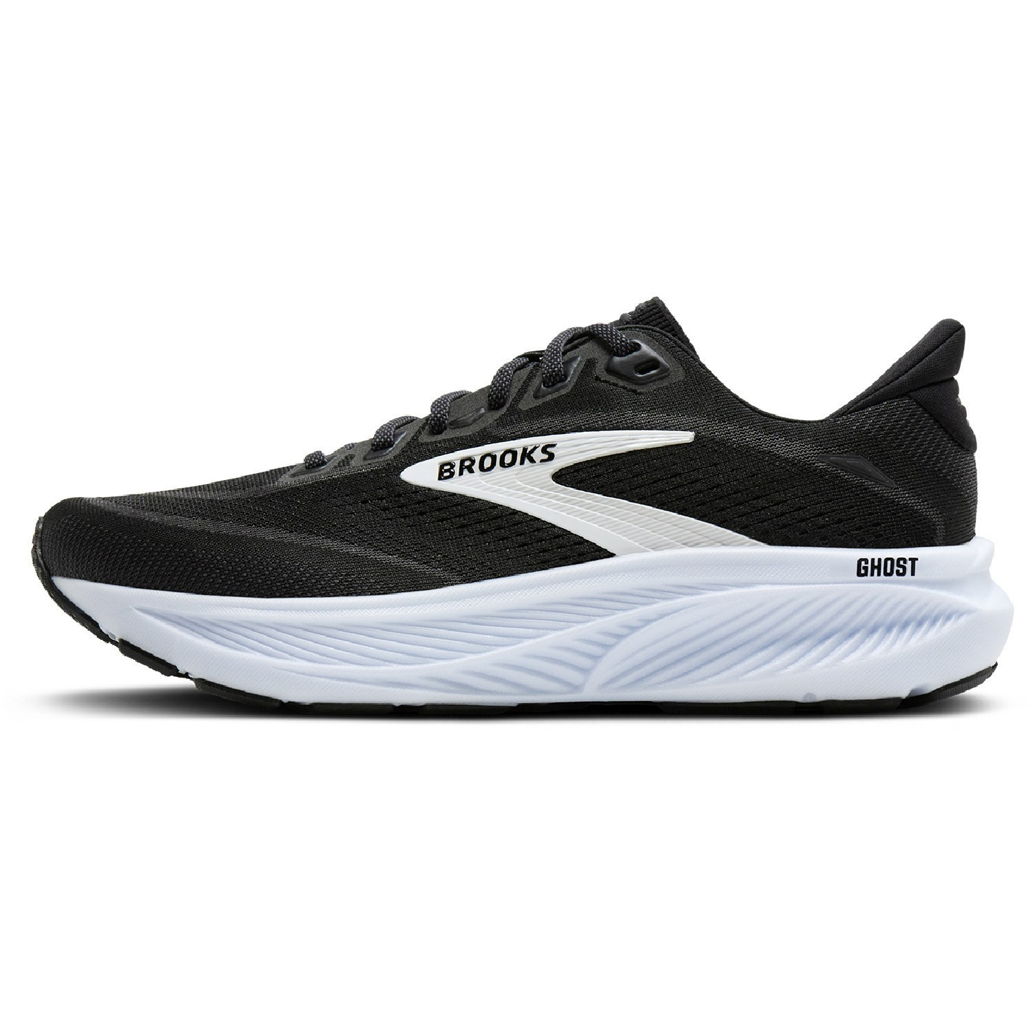 BEST SELLER! Brooks Men’s Ghost 18 Road-Running Shoes Black/Grey/White AUTHENTIC