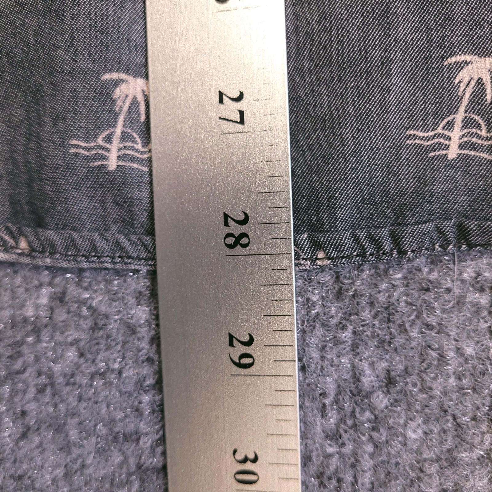 7D 7Diamonds Shirt Mens Large Button Up Gray Fade Geometric Palm Tree Cotton