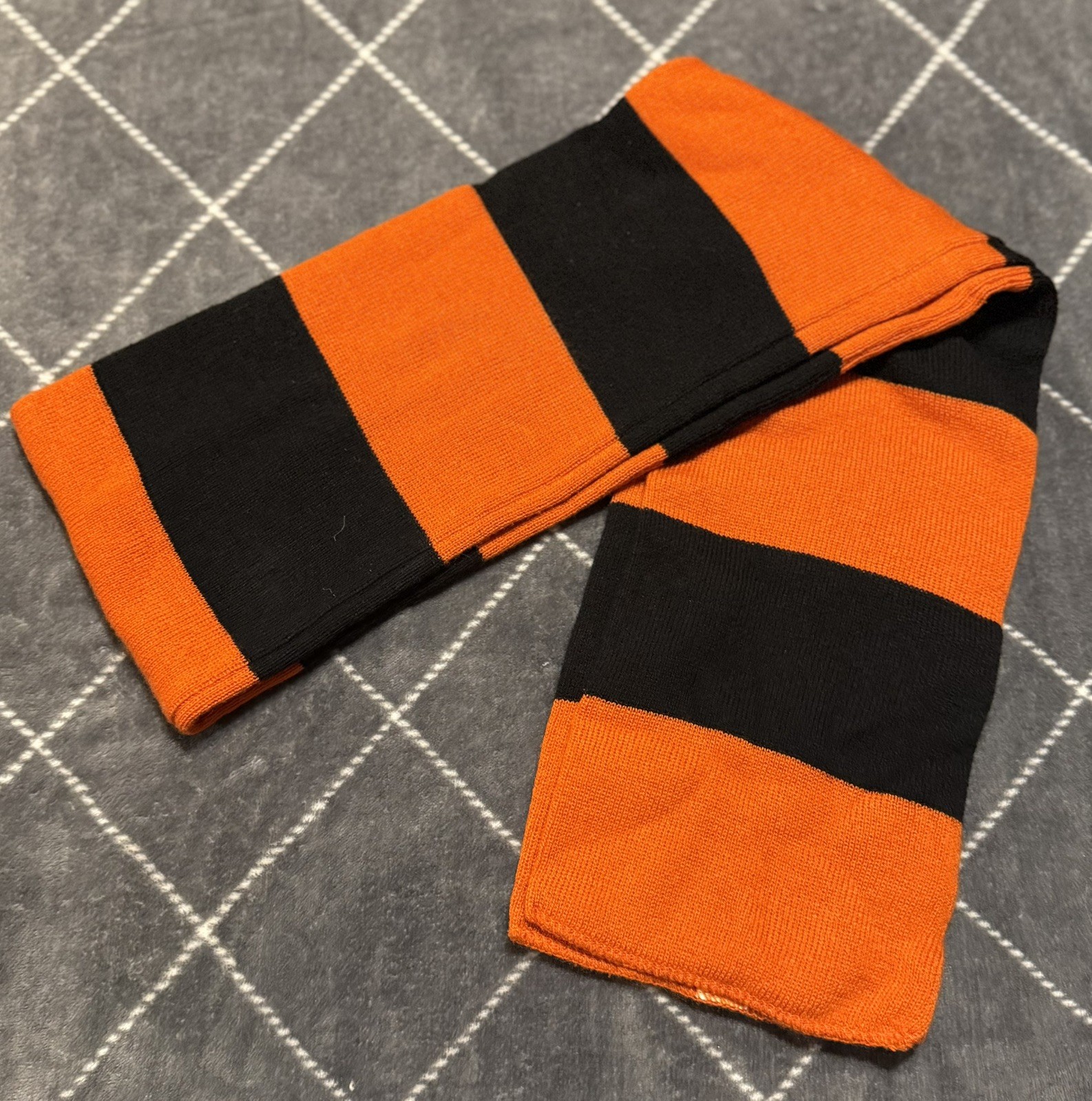 Sportsman Striped Knit Scarf College Football Team Sports Colors Orange/Black