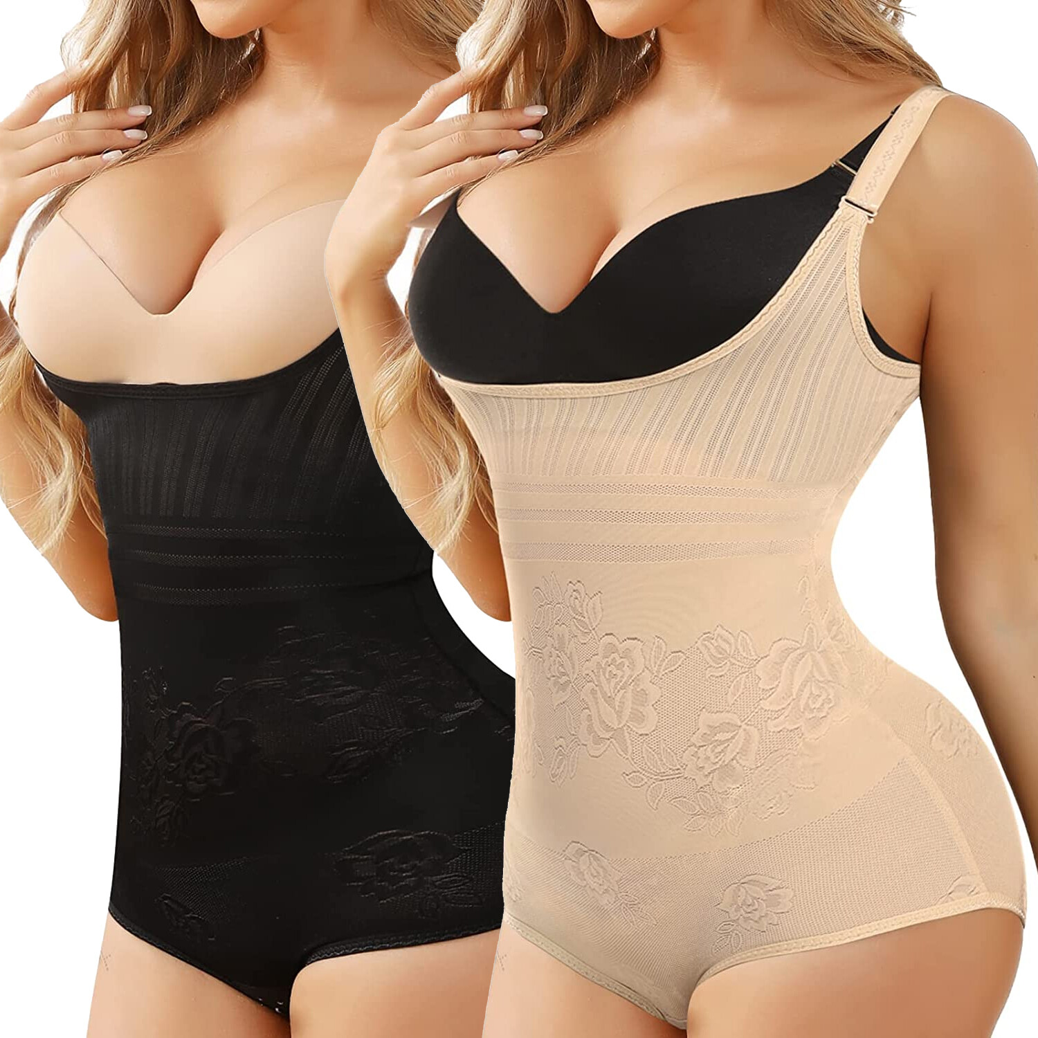Women’s Shapewear Bodysuit Tummy Control Seamless Open Bust Bodysuit Body Shaper
