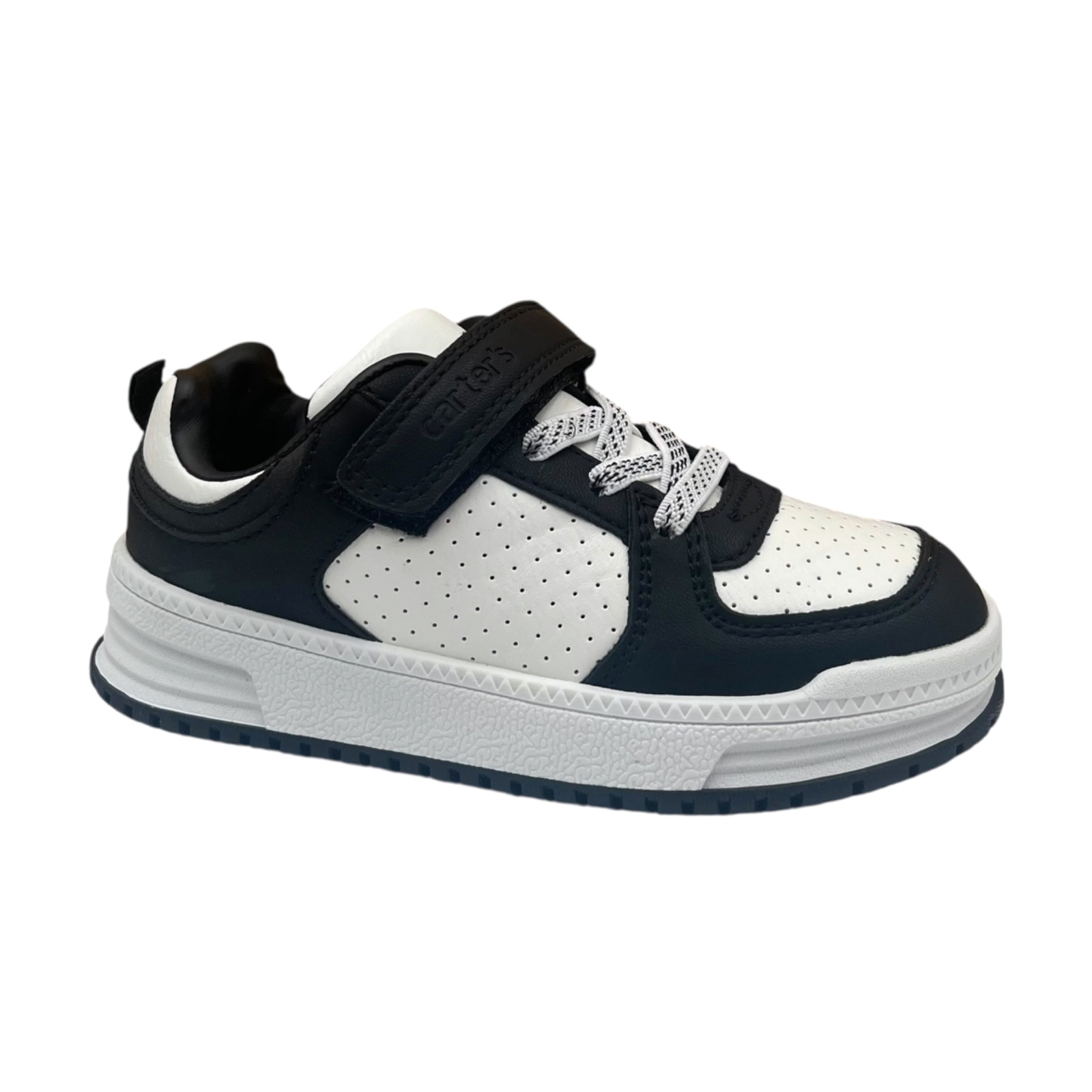 Carters Little Boys Ayngel Classic Style Slip-on Sneakers Size 11 Black White