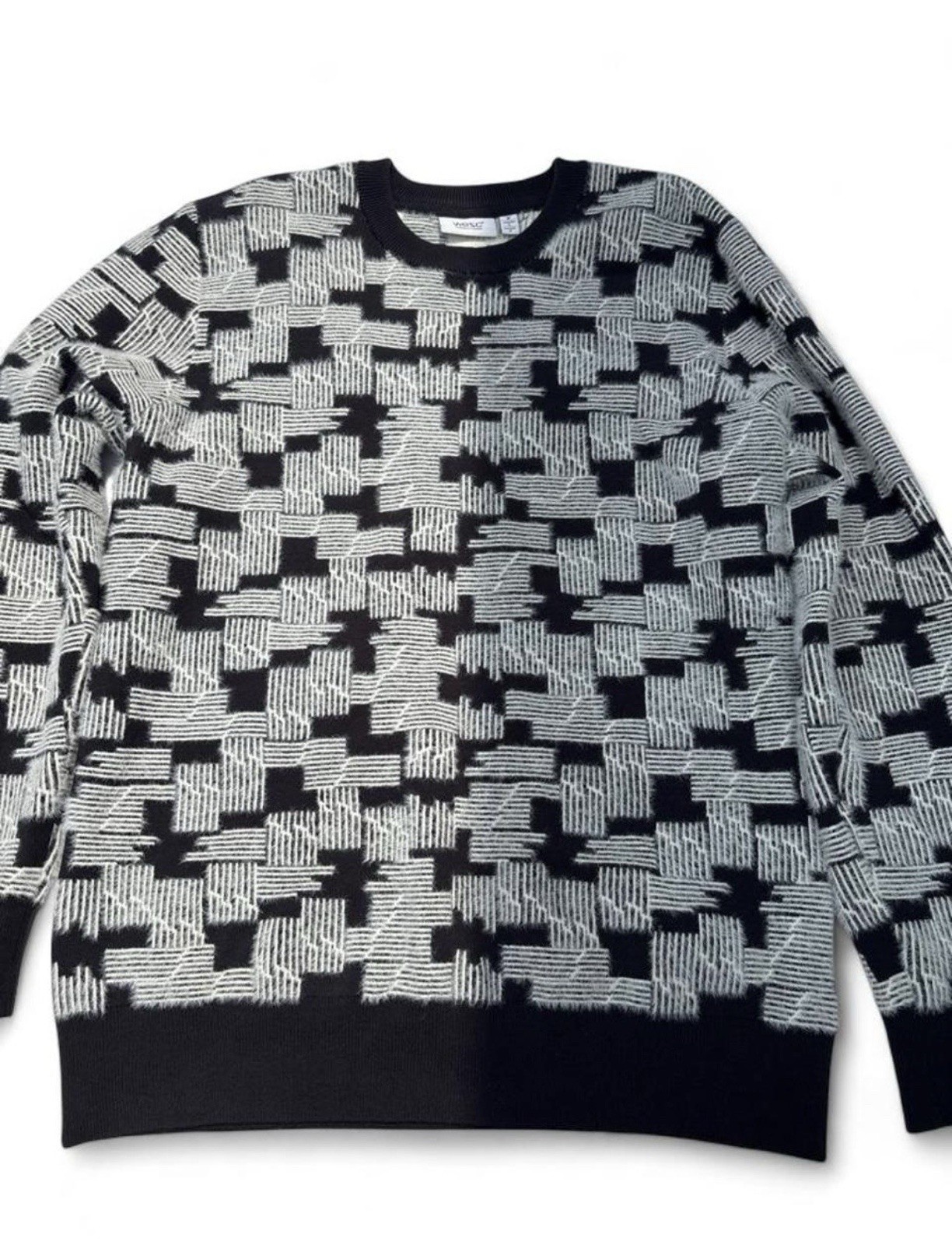 Wesc Geometric Abstract Soft Knotted Crewneck Sweater Size M