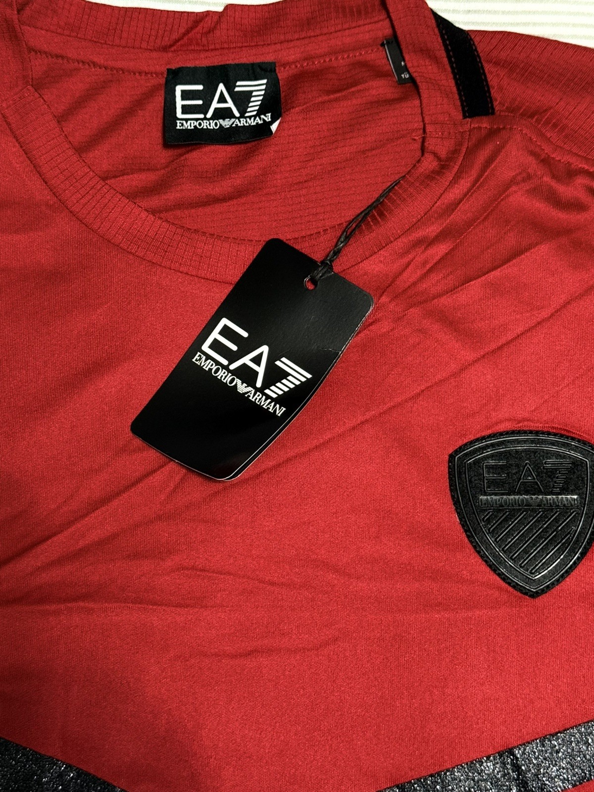Emporio Armani EA7 Men’s Red Dynamic Athlete Jersey Tee T-Shirt M