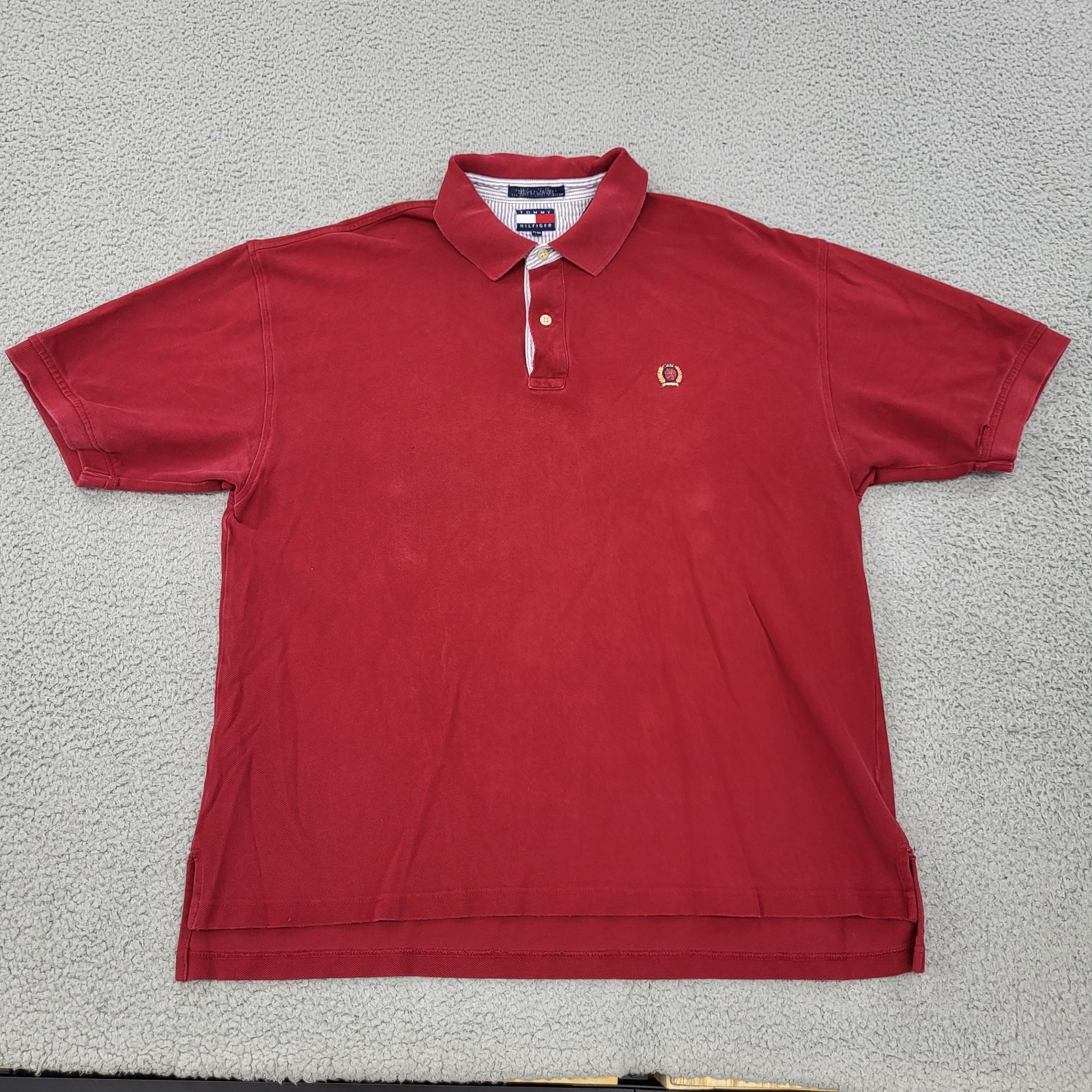 Tommy Hilfiger Polo Mens XL Red Embroidery Shirt