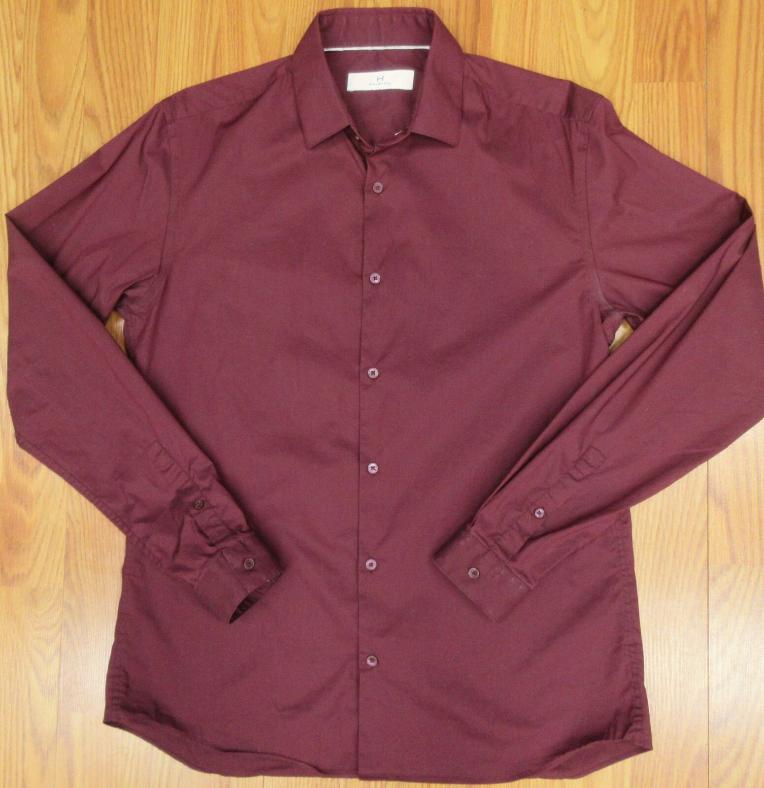 HALSTON REGULAR FIT COTTON/NYLON/SPANDEX SHIRT BURGANDY Sz MEDIUM, M