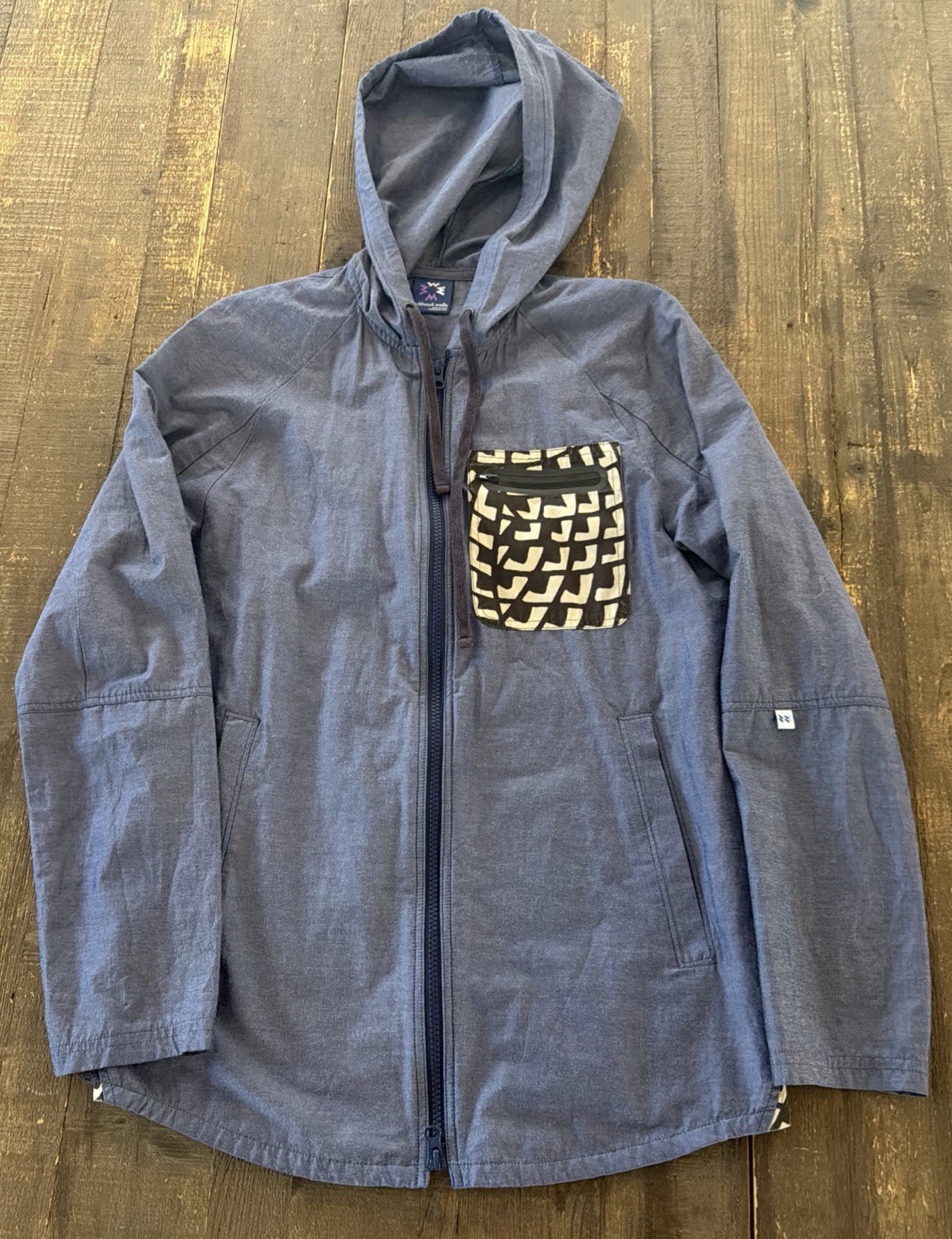 without walls authentic 2016 retired small womens full zip blue jacket hood coat