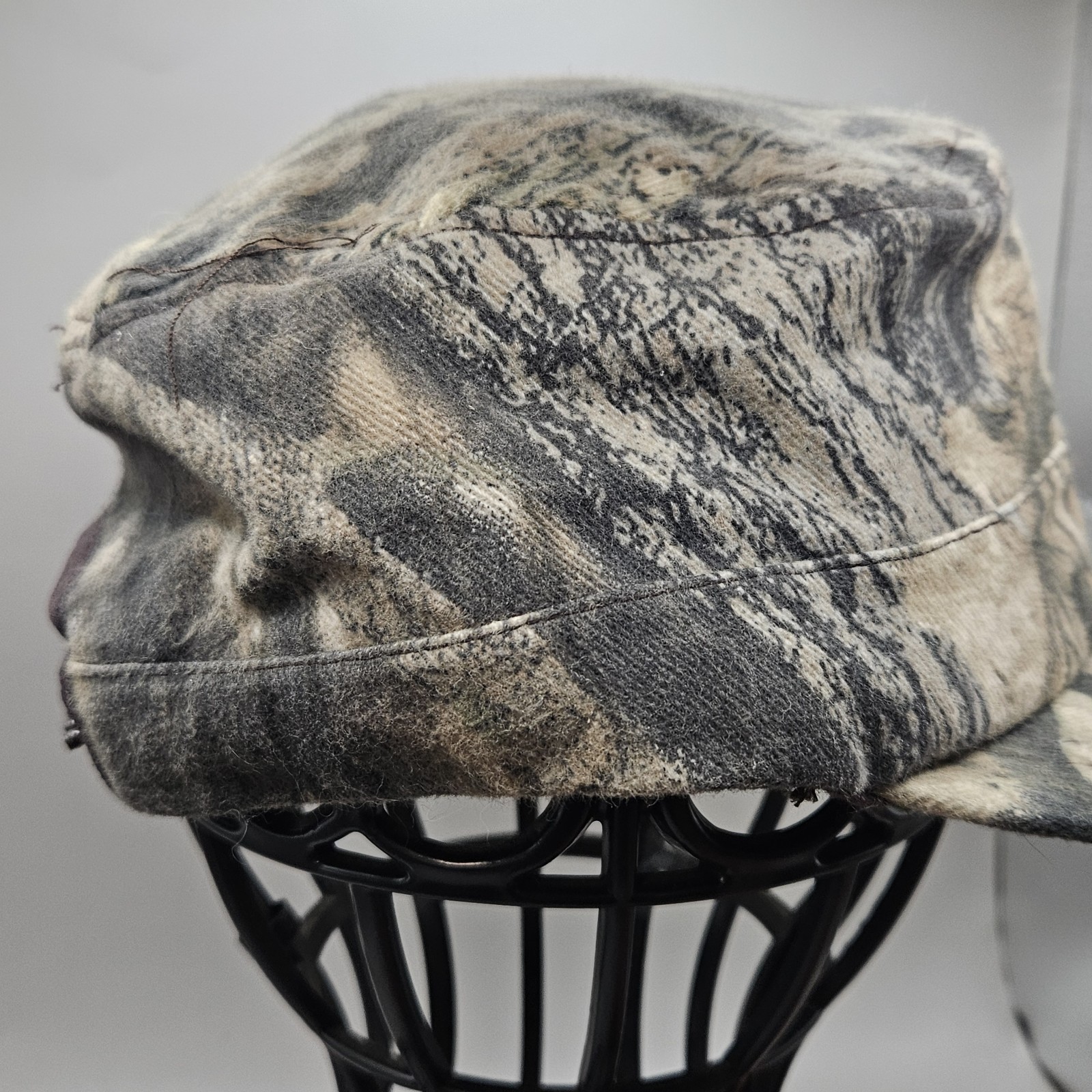 Vintage Mossy Oak Camo Hat Snapback Short Brim Made in USA