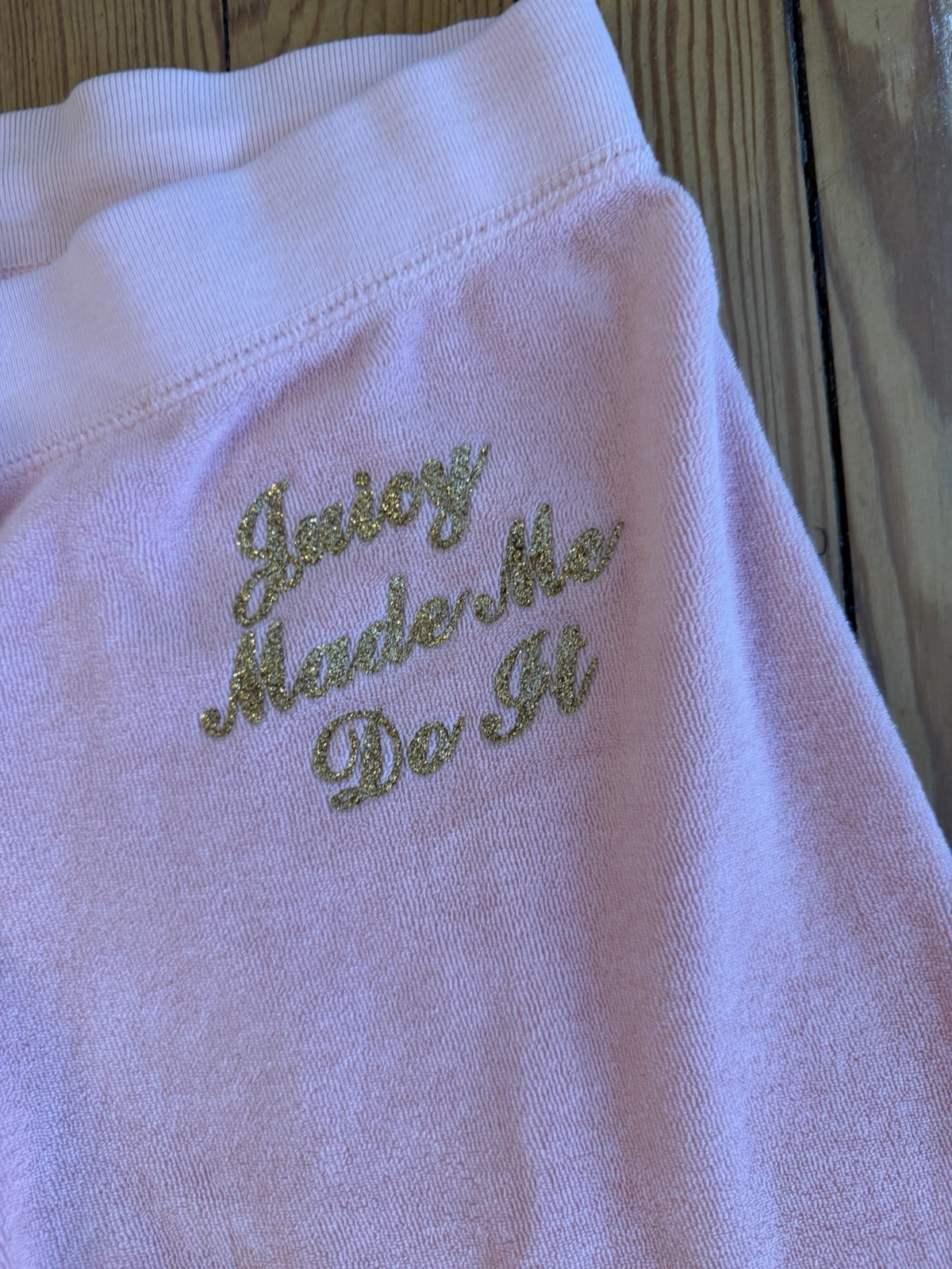 Vintage Juicy Couture Pink Terry Cloth Track Pants Y2K Made In USA Petite XS
