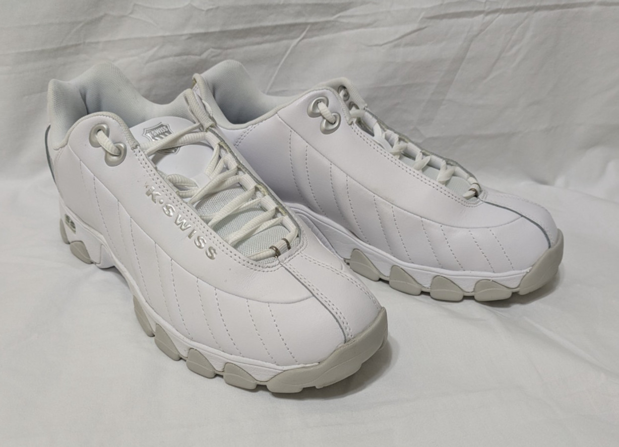 K-SWISS ST329 Memory Foam Trainers White/Silver 06408-110M E22/161 Size 9.5