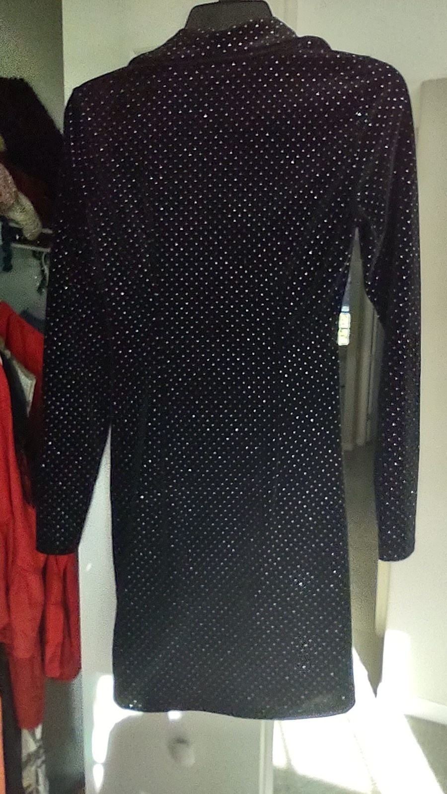 Catherine Malandrino Shirt Dress Petite XS Black Polka Dot Collared Button