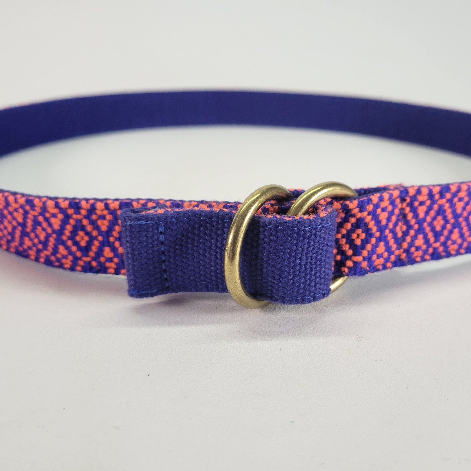 J Crew Belt 28 30 32 34 S Ring Buckle Blue Orange