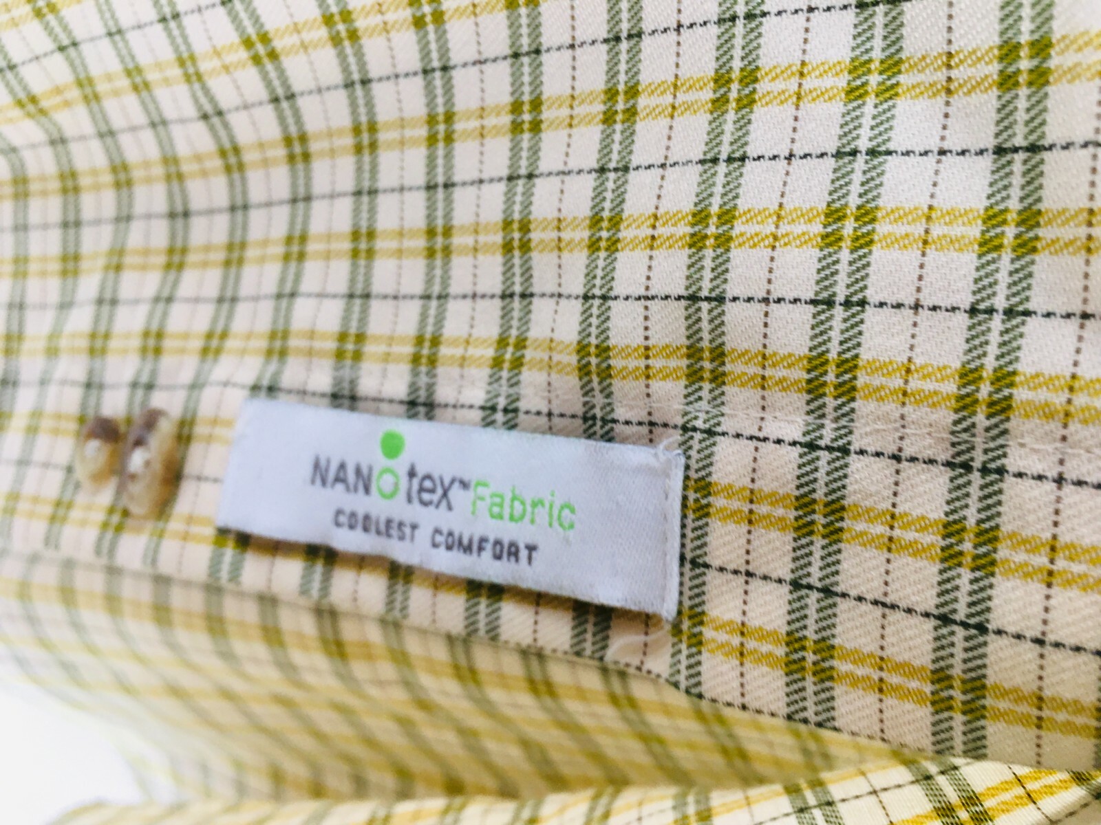 Three Forks Shirt Men’s Size Small Button Down Long Sleeve Plaid Nanotex Fabric