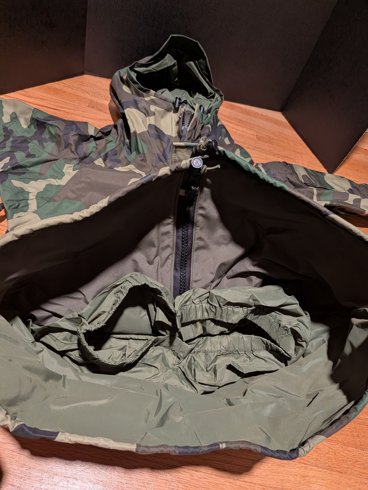Raven Goretex ECWCS Woodland Camo Parka Cold wet Weather Jacket M-L E33