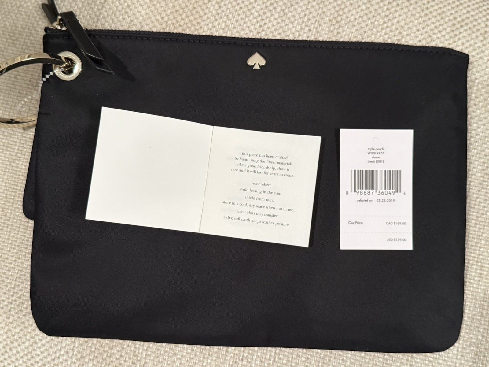 Kate Spade Dawn Triple Pouch Set 3 Piece Nylon Organizer Makeup Travel WLRU5377
