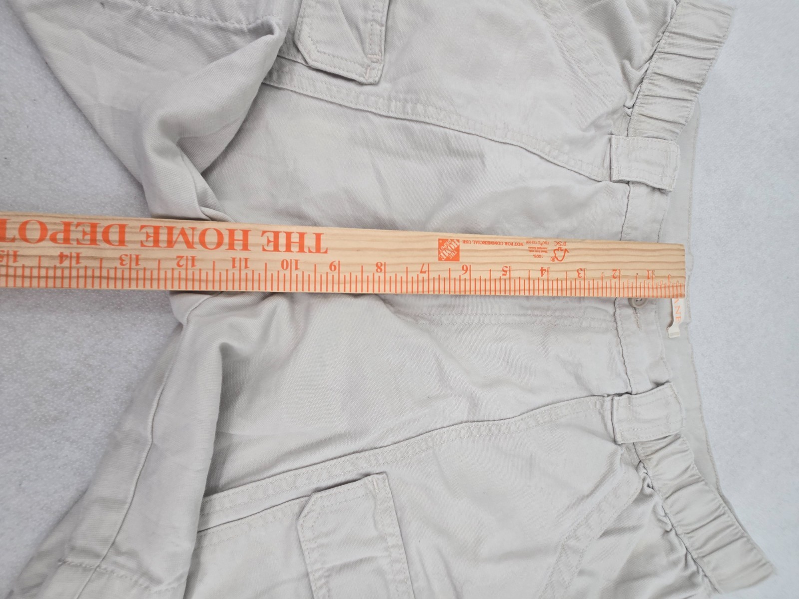 Savane Men Cargo Shorts Size 34 Beige Cream Elastic Waist Mobile Pocket Outdoor