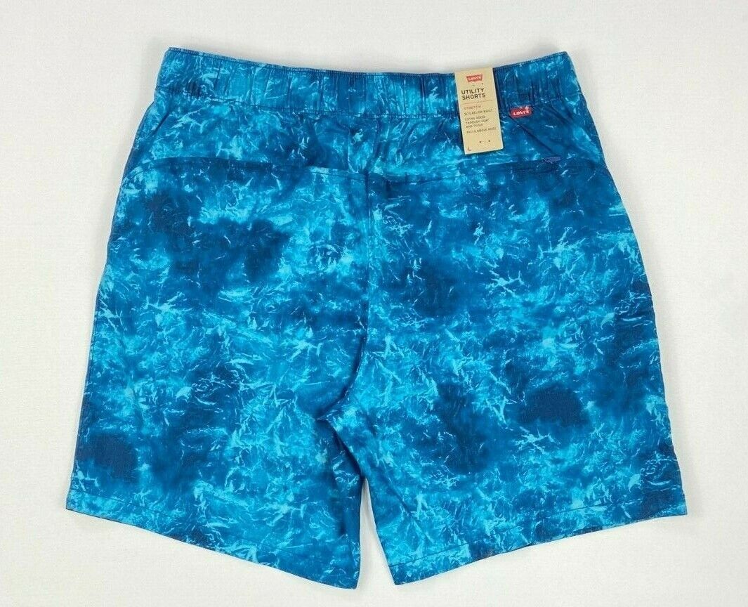 Men’s Levi’s Watercolor Utility Belted Shorts Falls Above Knee Elastic Waist