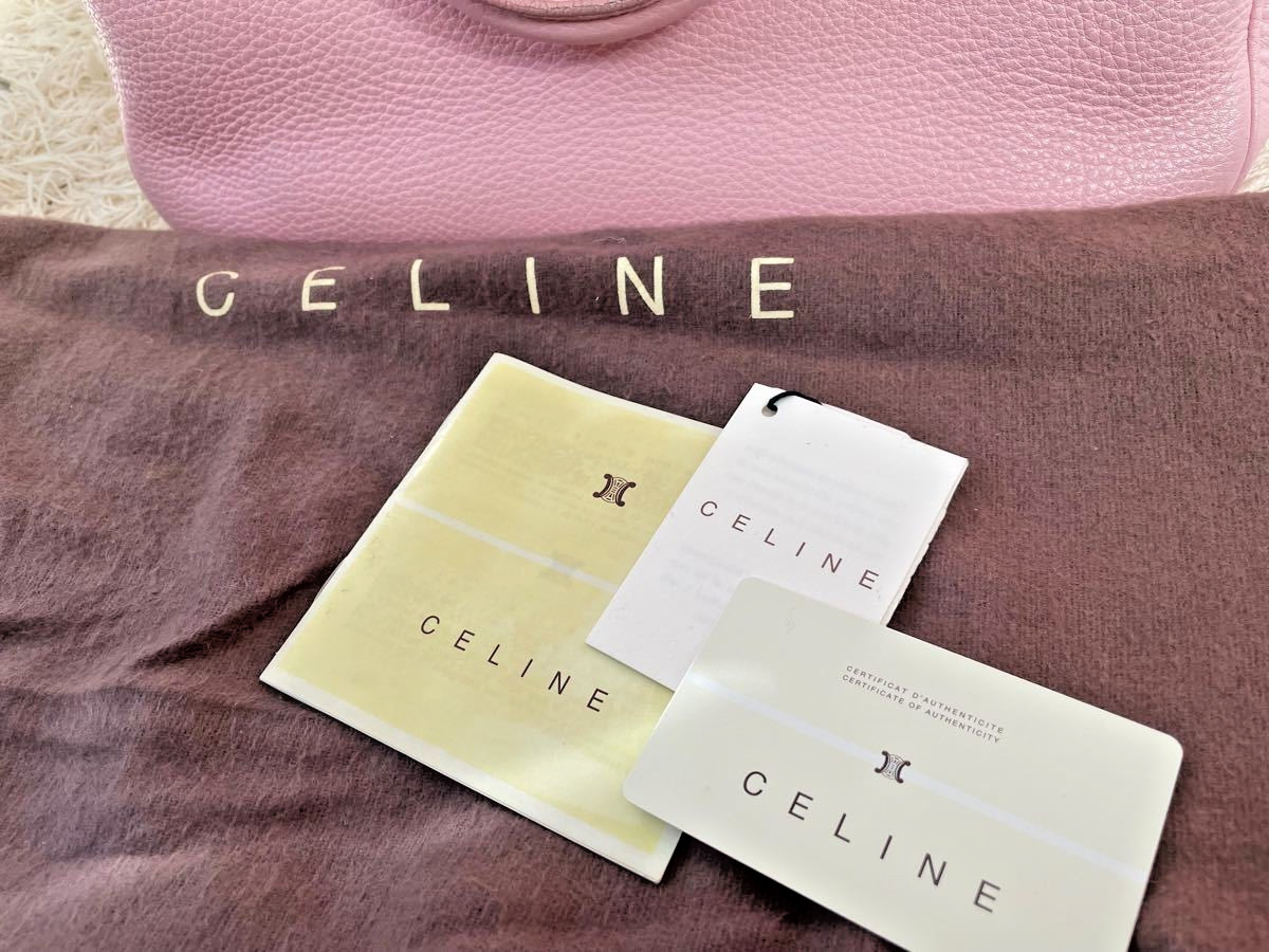 Authentic CELINE Boogie Bag Pink Leather Handbag USED with Dust Bag