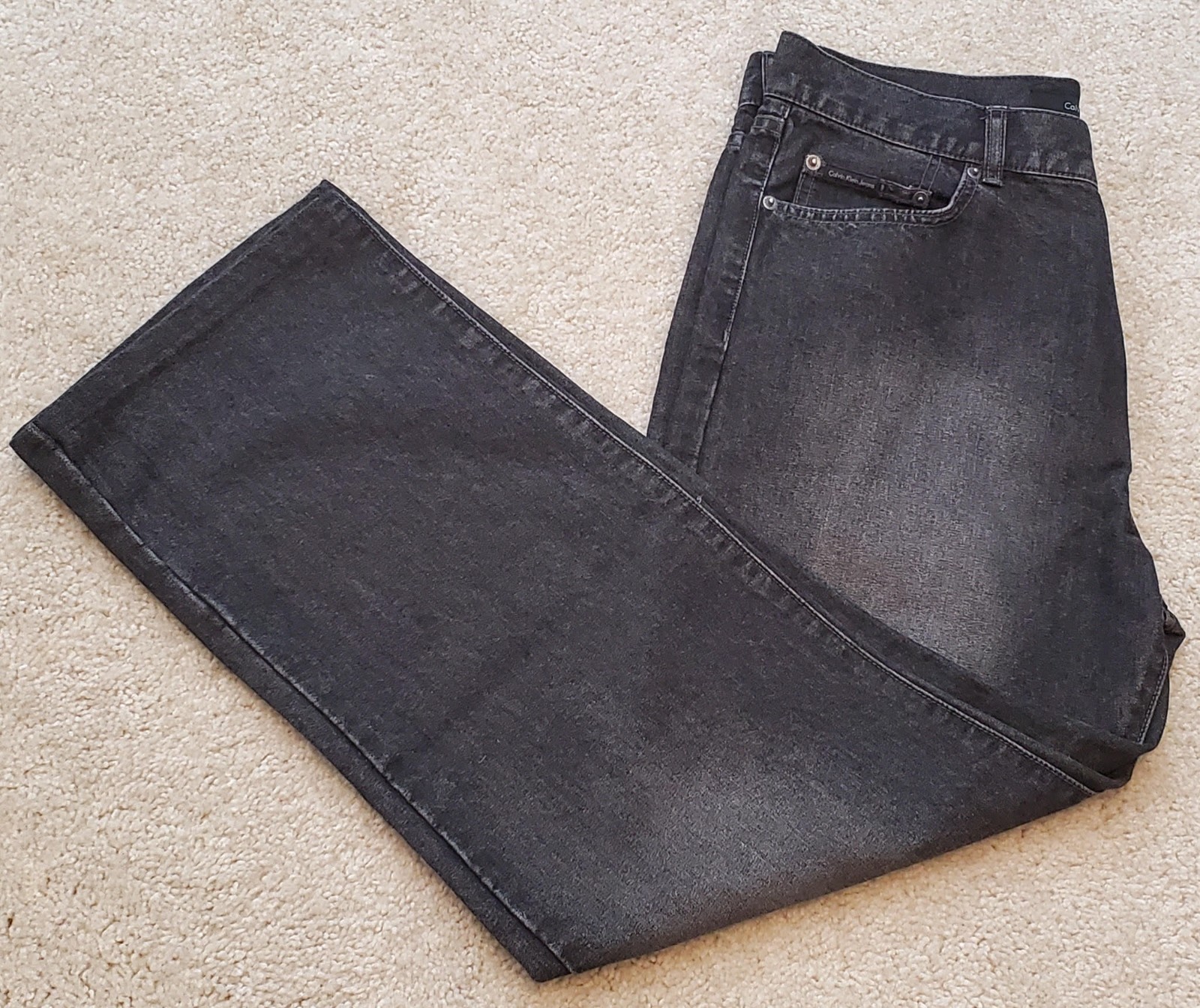 CALVIN KLEIN MENS DENIM DARK WASH JEANS-CLASSIC STRAIGHT FIT-33 x 32