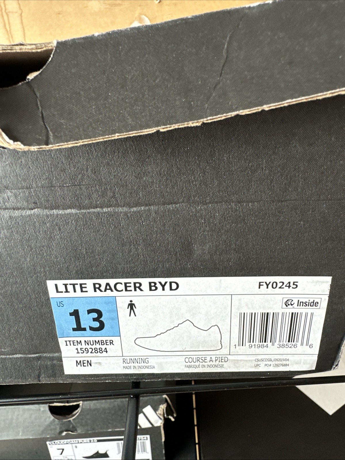 Size 13 – adidas Lite Racer BYD Black White