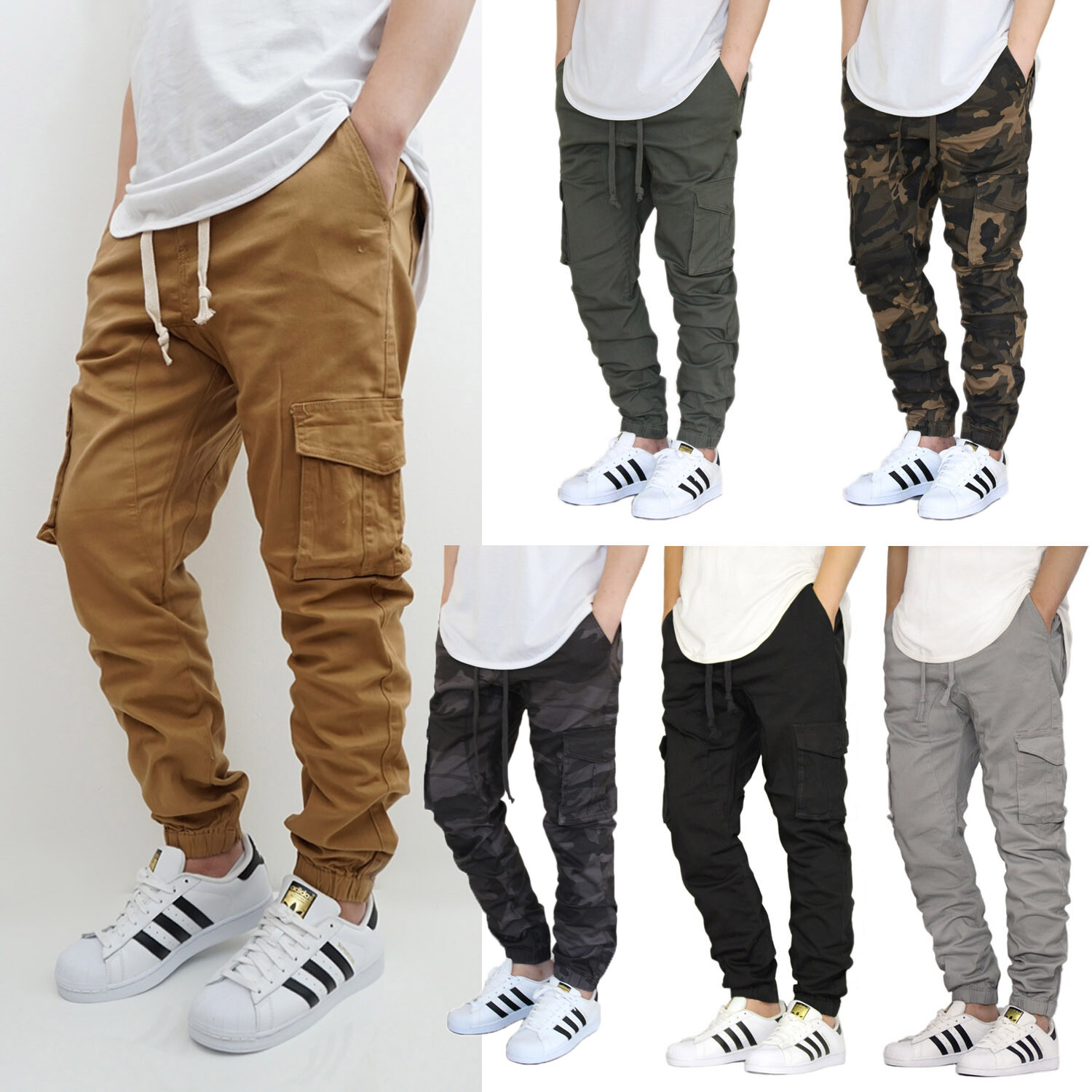 MEN’S CARGO TWILL STRETCH JOGGER PANTS (S-5XL) 6 COLORS * VICTORIOUS *