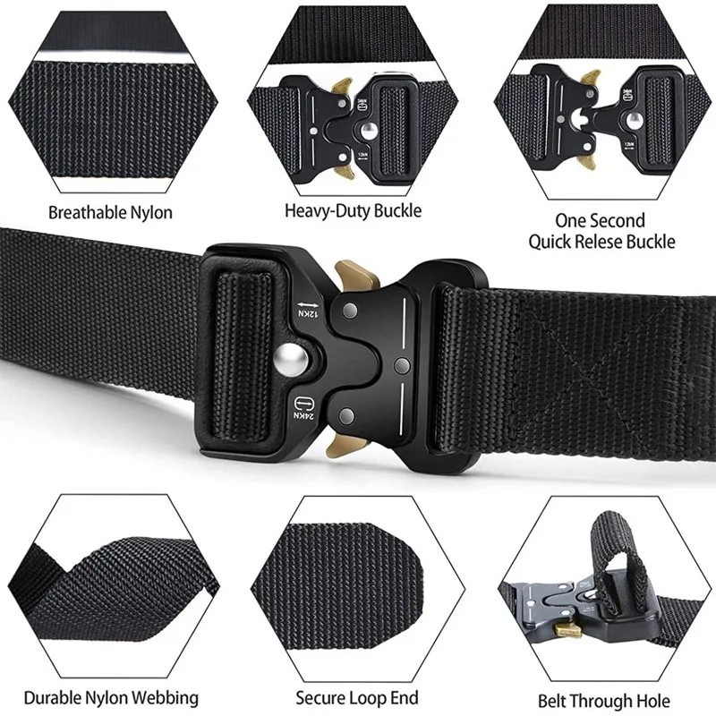MEN Casual Military Tactical Army Adjustable Quick Release Belts Pants Waistband