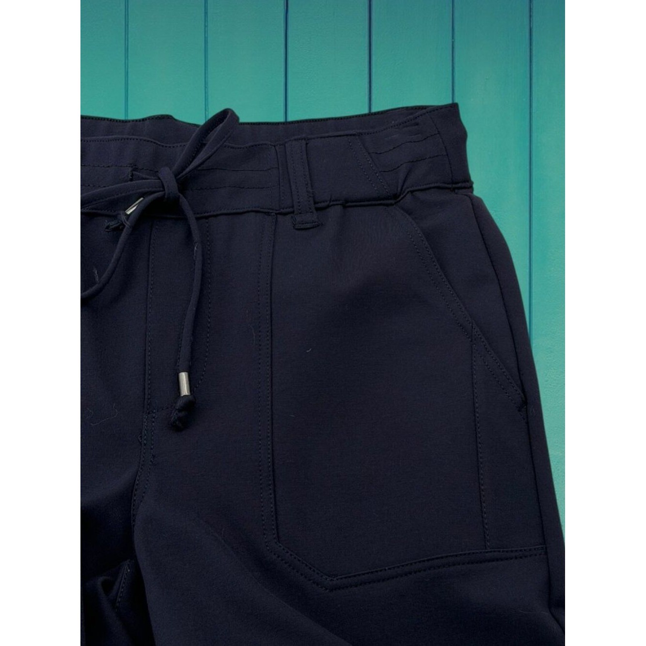 Democracy BP25632Q8E Navy Wide Leg Rayon Blend Lounge Pants Petite Small PS