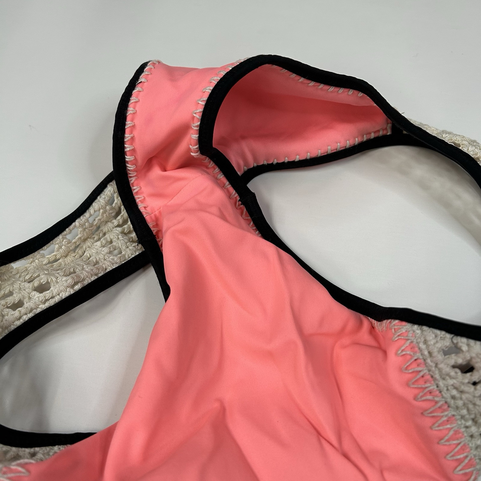 Y2K Victorias Secret Size Medium Classic Hipster Bikini Bottoms Pink Black #3727