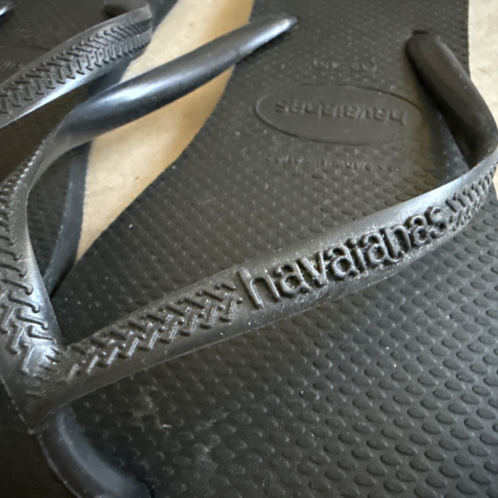 Havaianas Slim Black Classic Flip Flops 39/40 – Preowned Excellent Very Clean