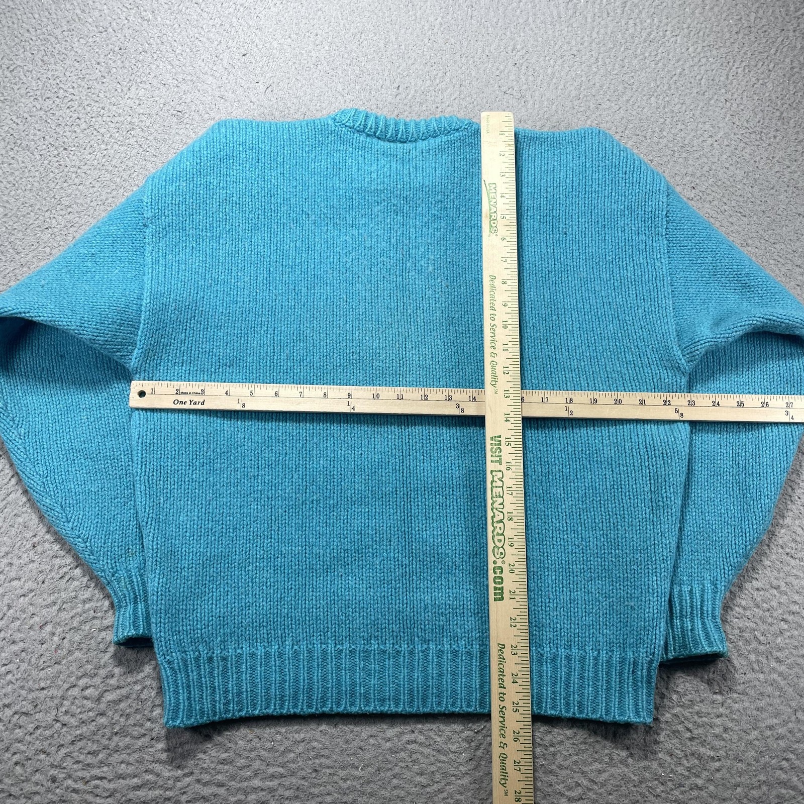 Vintage John Molloy Sweater Mens Medium Blue Wool Knit Crewneck Pullover Ireland