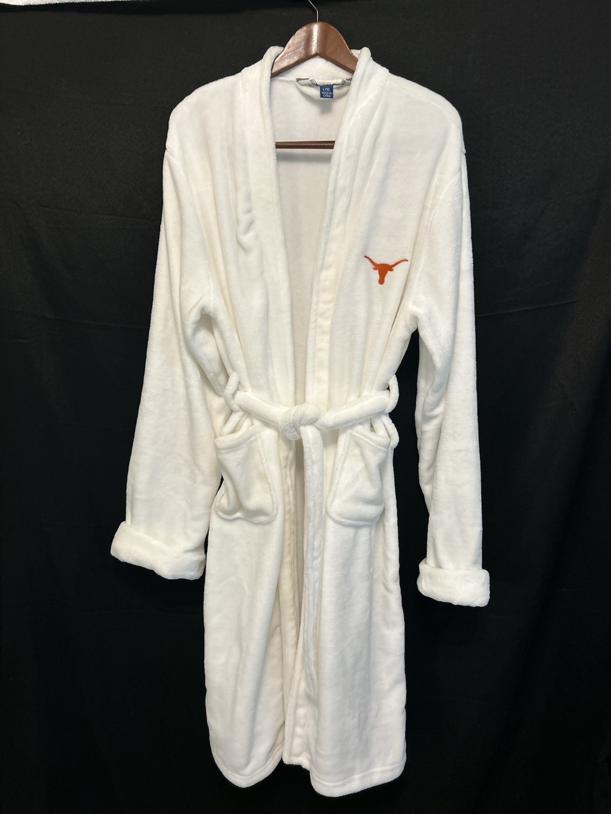 NCAA Texas Longhorns L/XL Soft Touch Robe 26x47In White with Orange Logo