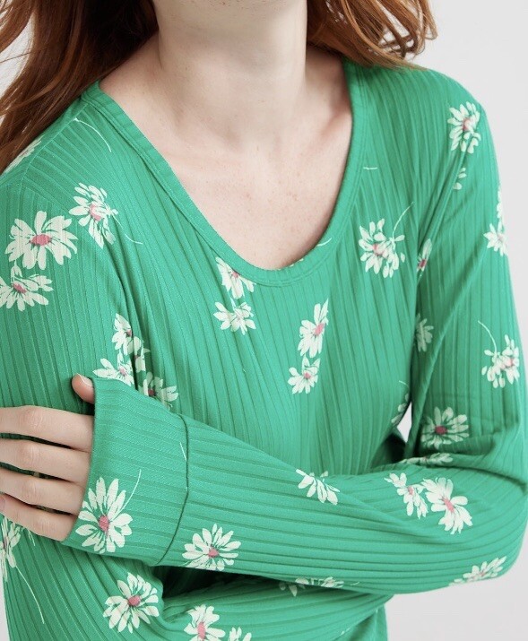 Joyspun Womens Ribbed Ultra Soft 2 Piece PJ set, sizes S, M, L, XL, 2XL, 3XL