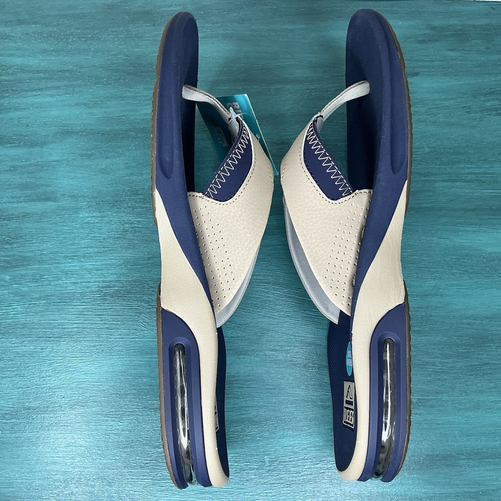 Reef Fanning NWT Arch Support Flip Flop Sandal Sz 12 Navy Oat CJ6593 Coastal