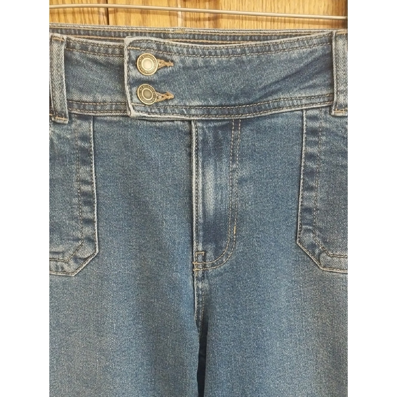 Bootcut NWT Extended Tab Denim Jeans Size 16 Dk Wash 2-Button Zip Fly Y2K Retro