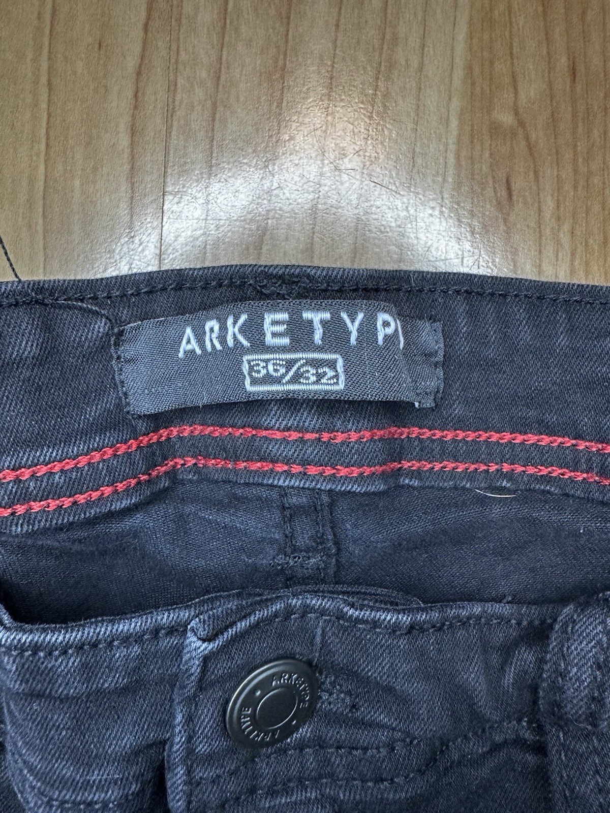 ARKETYPE Men’s Black Skinny Slim Fit Cotton Denim Jeans Dark Wash 5-Pocket