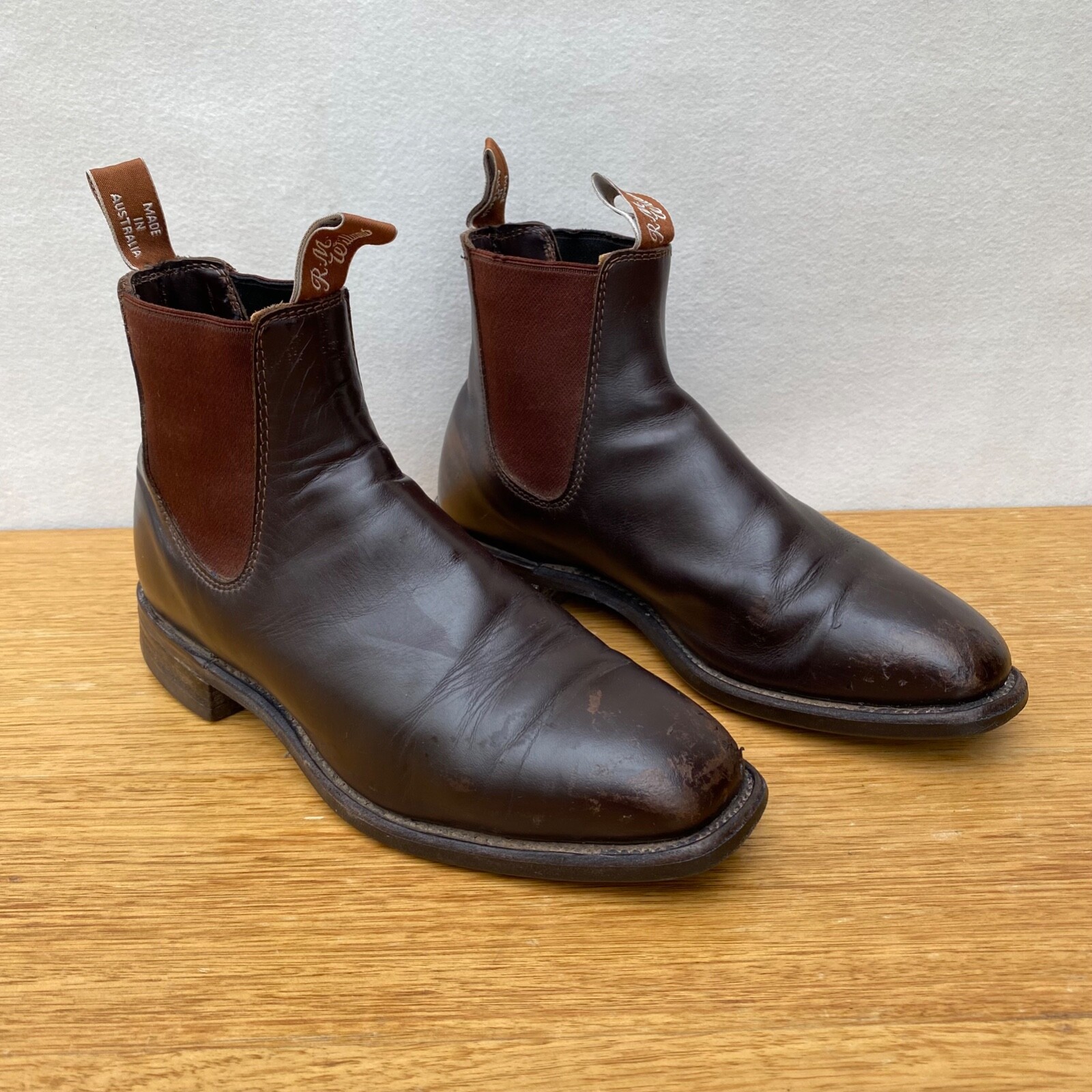 Mens RM Williams Comfort Craftsman Leather Pull On Chelsea Ankle Boots Size 6 G