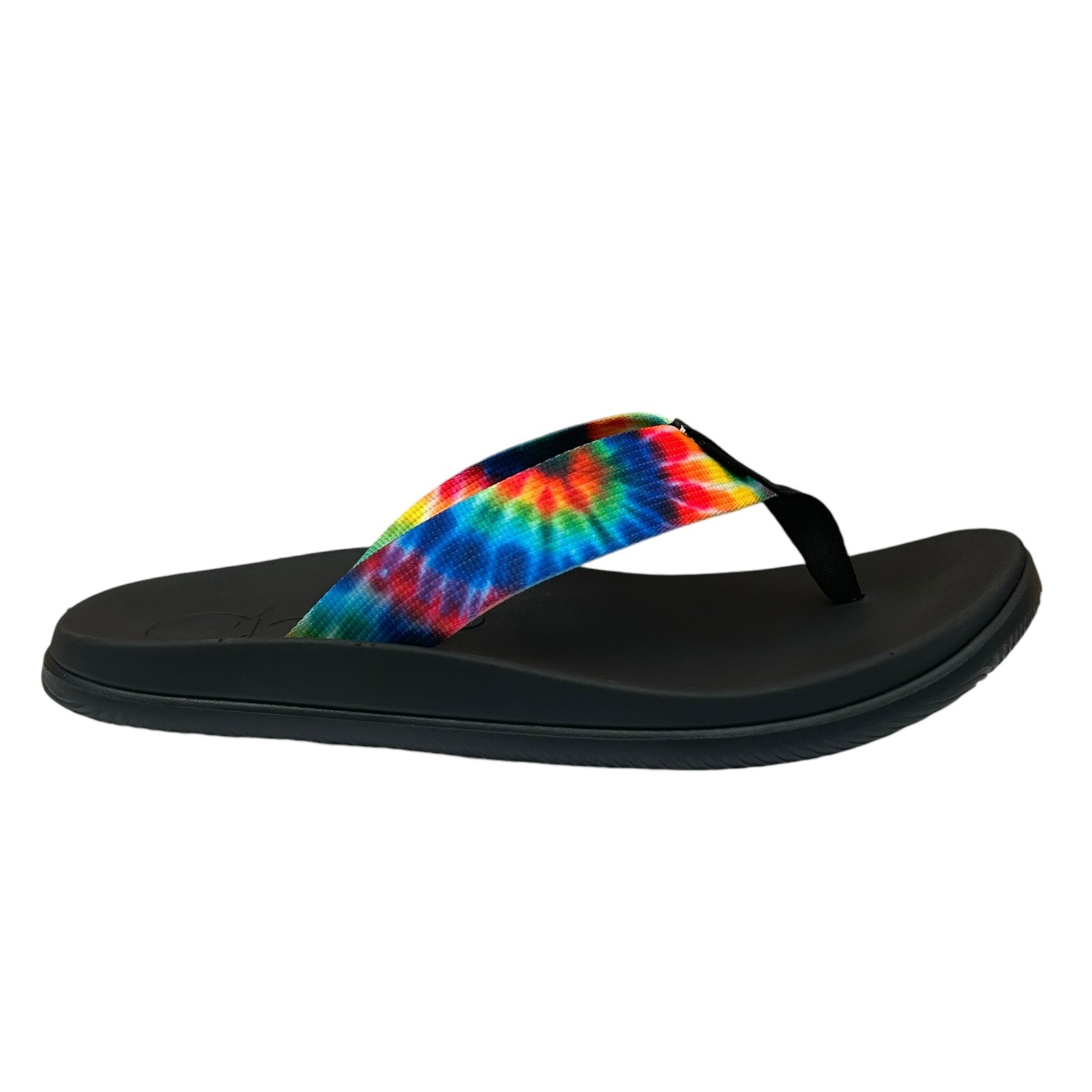 Chaco Womens Chillos Flip Flop Size 7 Black/Tie Dye Lightweight Cushioned Insole